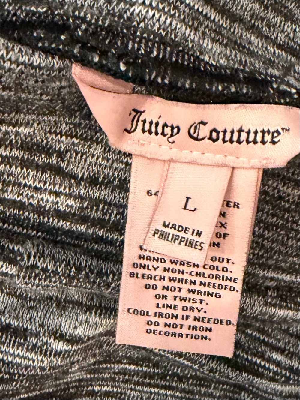 Juicy Couture Pink Label Gray Marled Track Pants